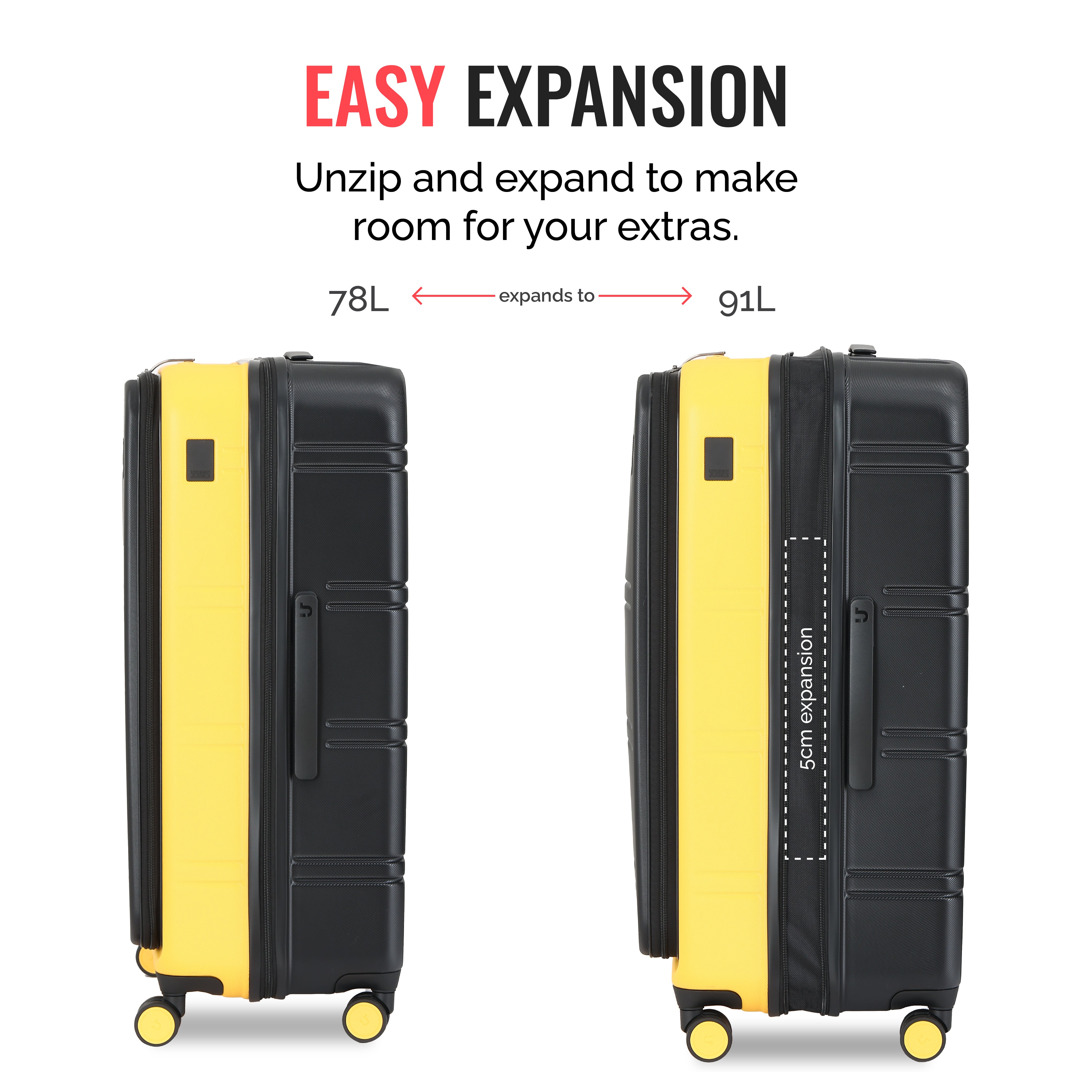 Hold All Hard Luggage - Set of 2 (Cabin, Medium)