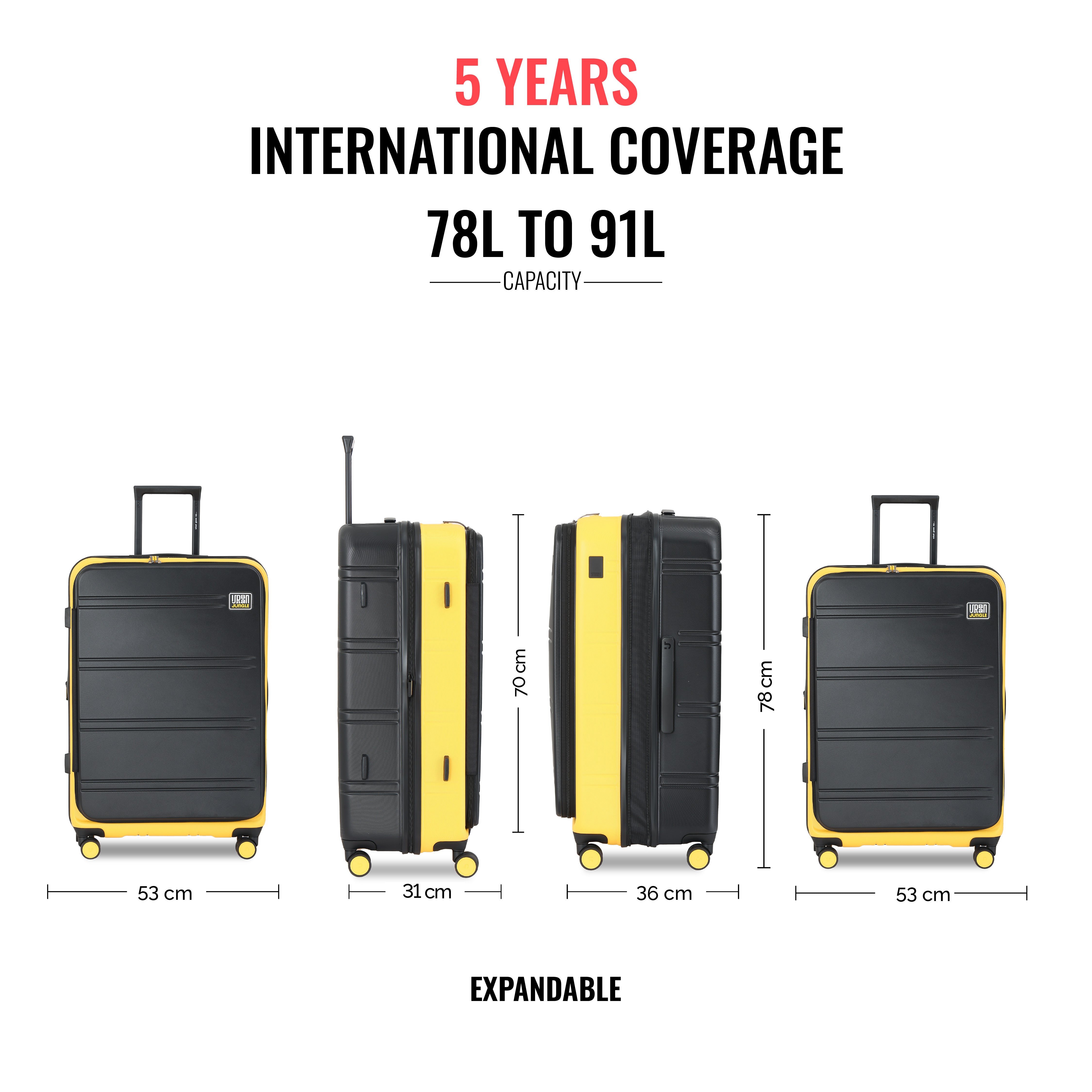 Hold All Hard Luggage - Set of 2 (Cabin, Medium)