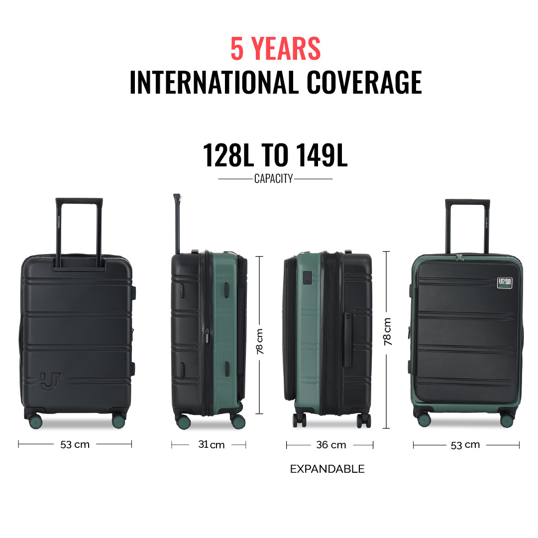 Hold All Hard Luggage - Set of 3 (Cabin, Medium, Large) - Green