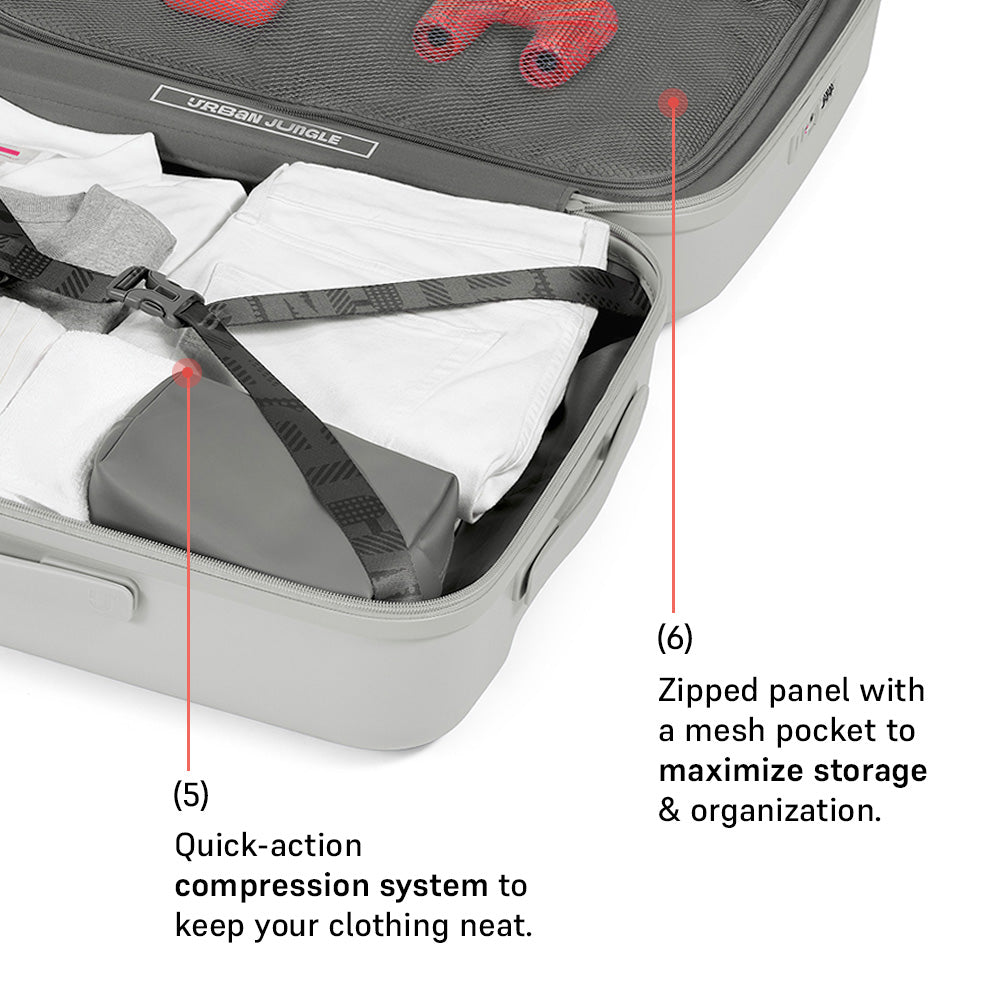 Caliber Hard Luggage Set of 2 (Cabin & Medium) – Casper Grey