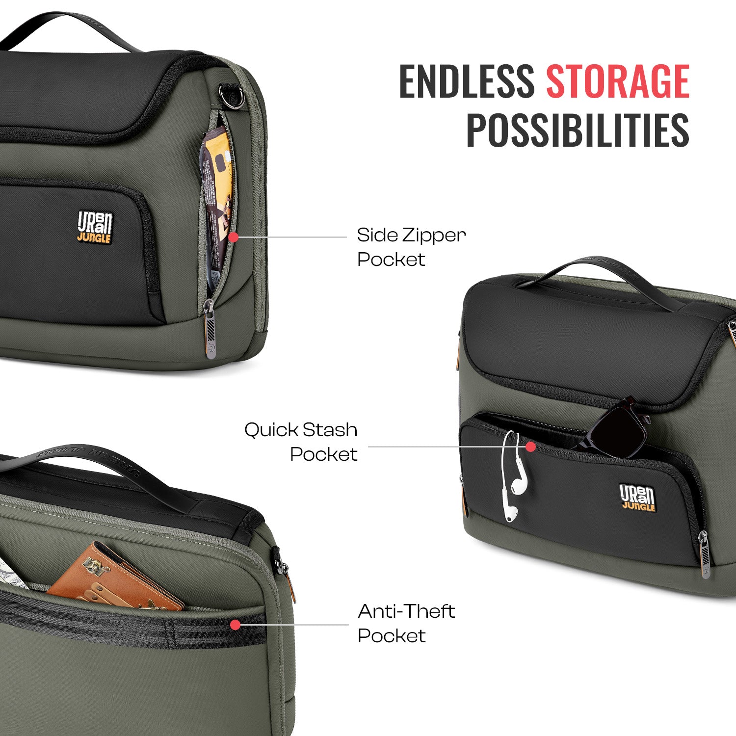 City stride Satchel - Olive