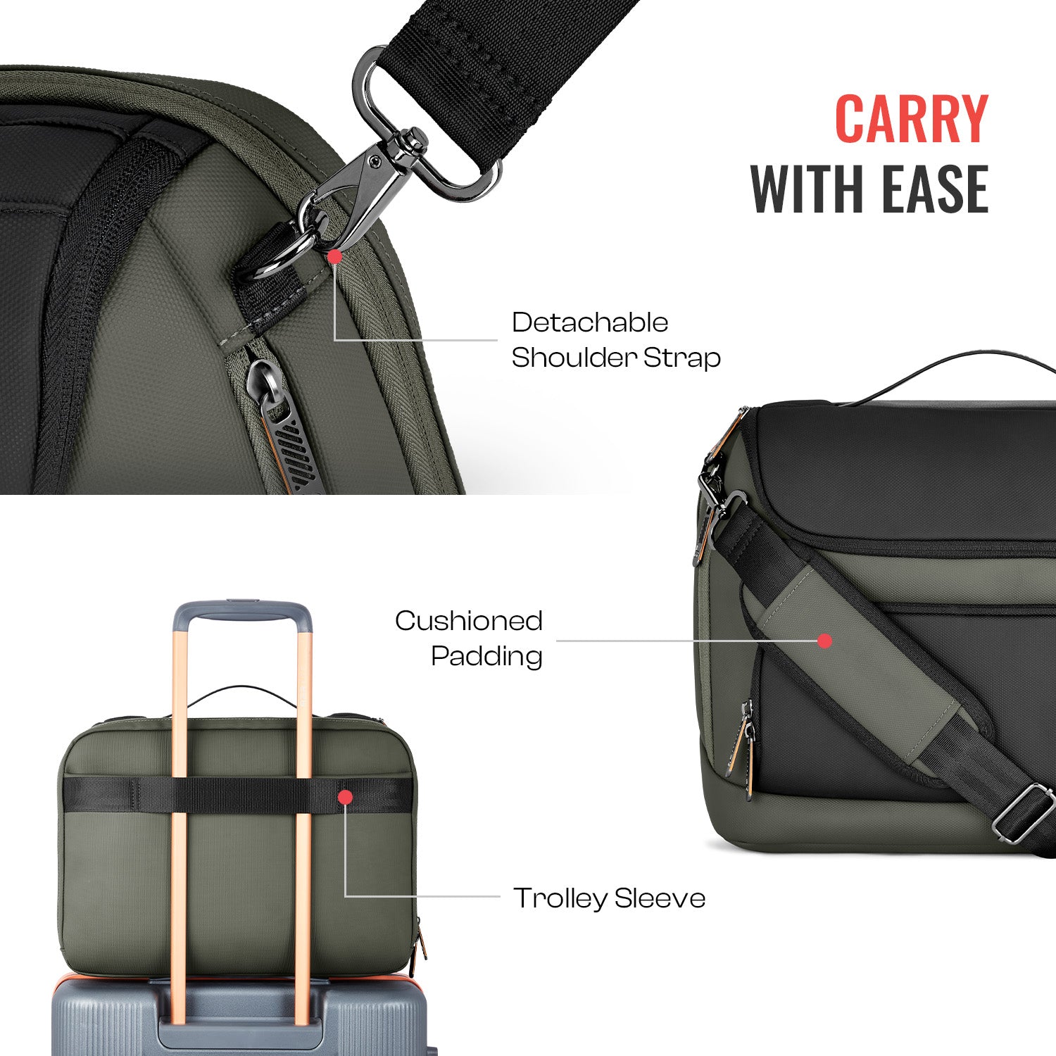 City stride Satchel - Olive