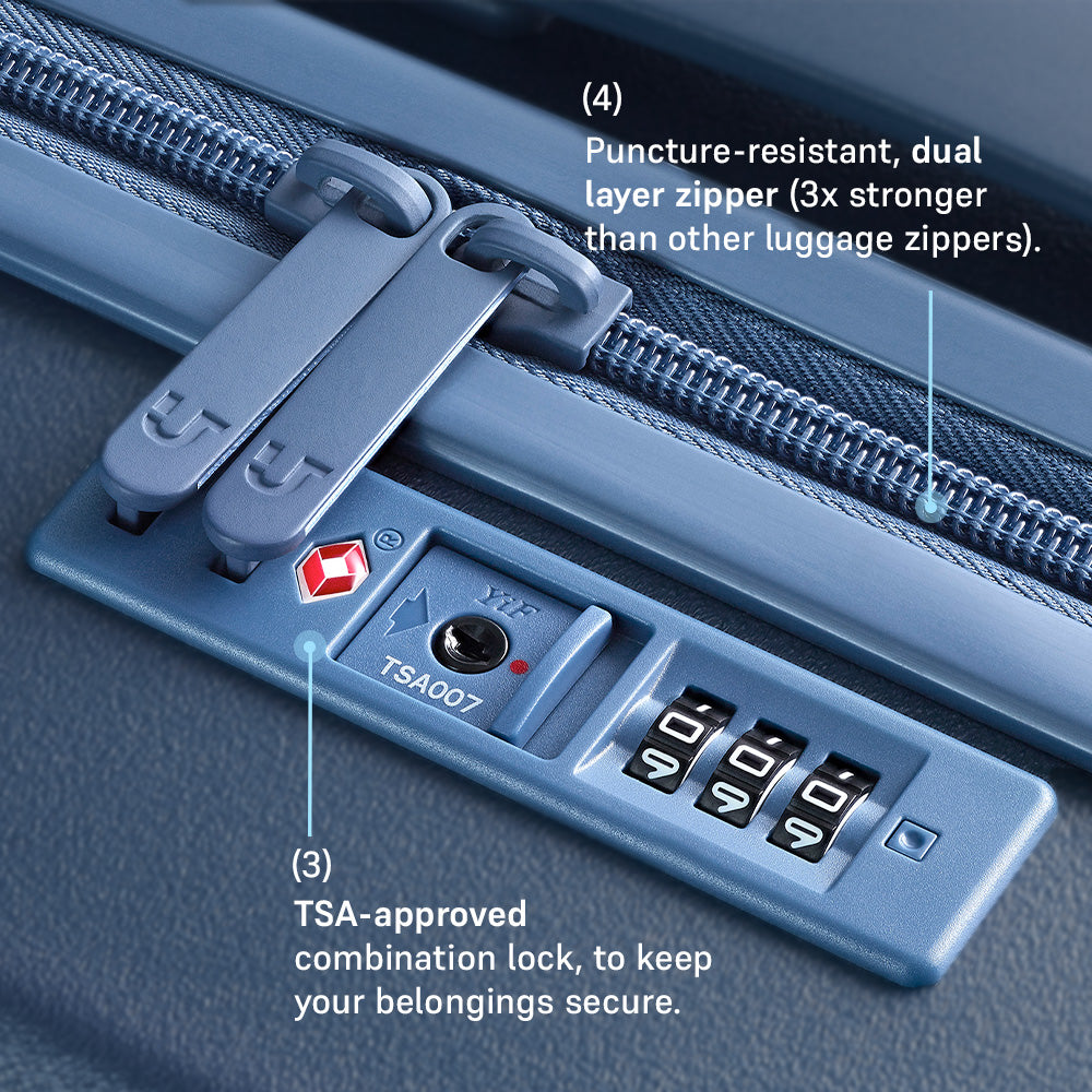 Caliber Hard Luggage - Cabin – Azure Blue