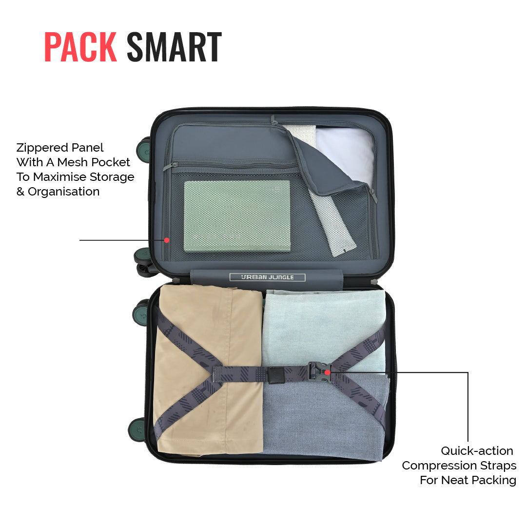 Hold All Hard Luggage - Set of 3 (Cabin, Medium, Large) - Green