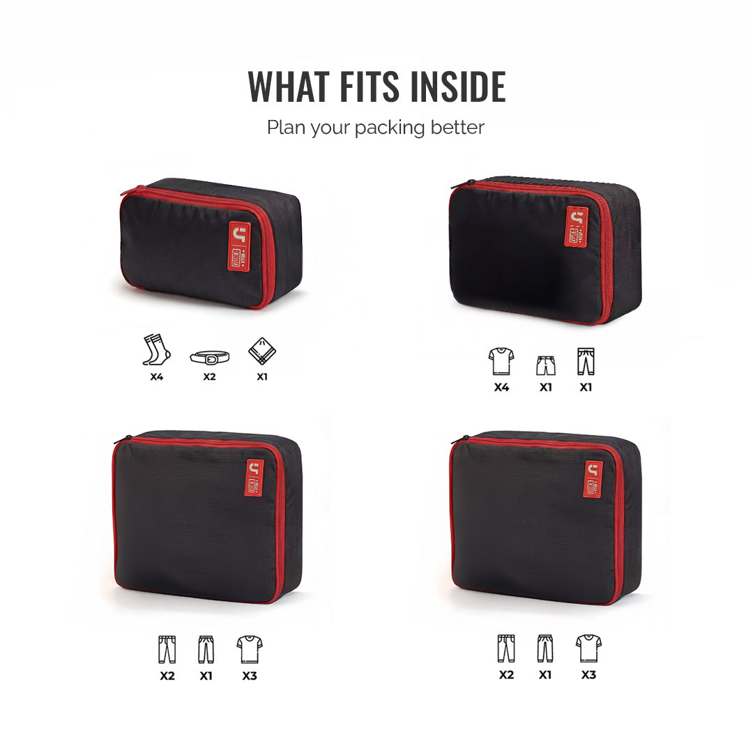 Packing Cube Set Of 4 Black