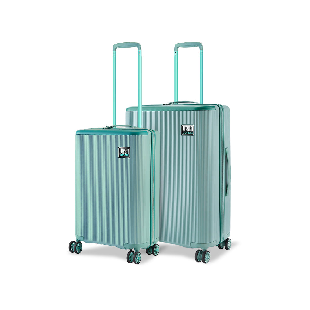 Lumolite Lightweight Hard Luggage Set in Cabin and Medium by Urban Jungle with Keyless TSA lock, Silent dual wheels & Organised Interiors