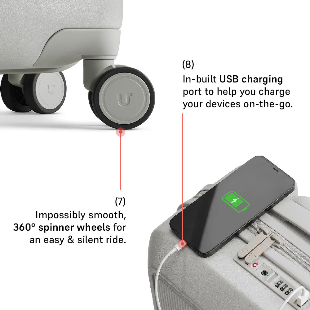 Caliber Hard Luggage - Cabin – Casper Grey