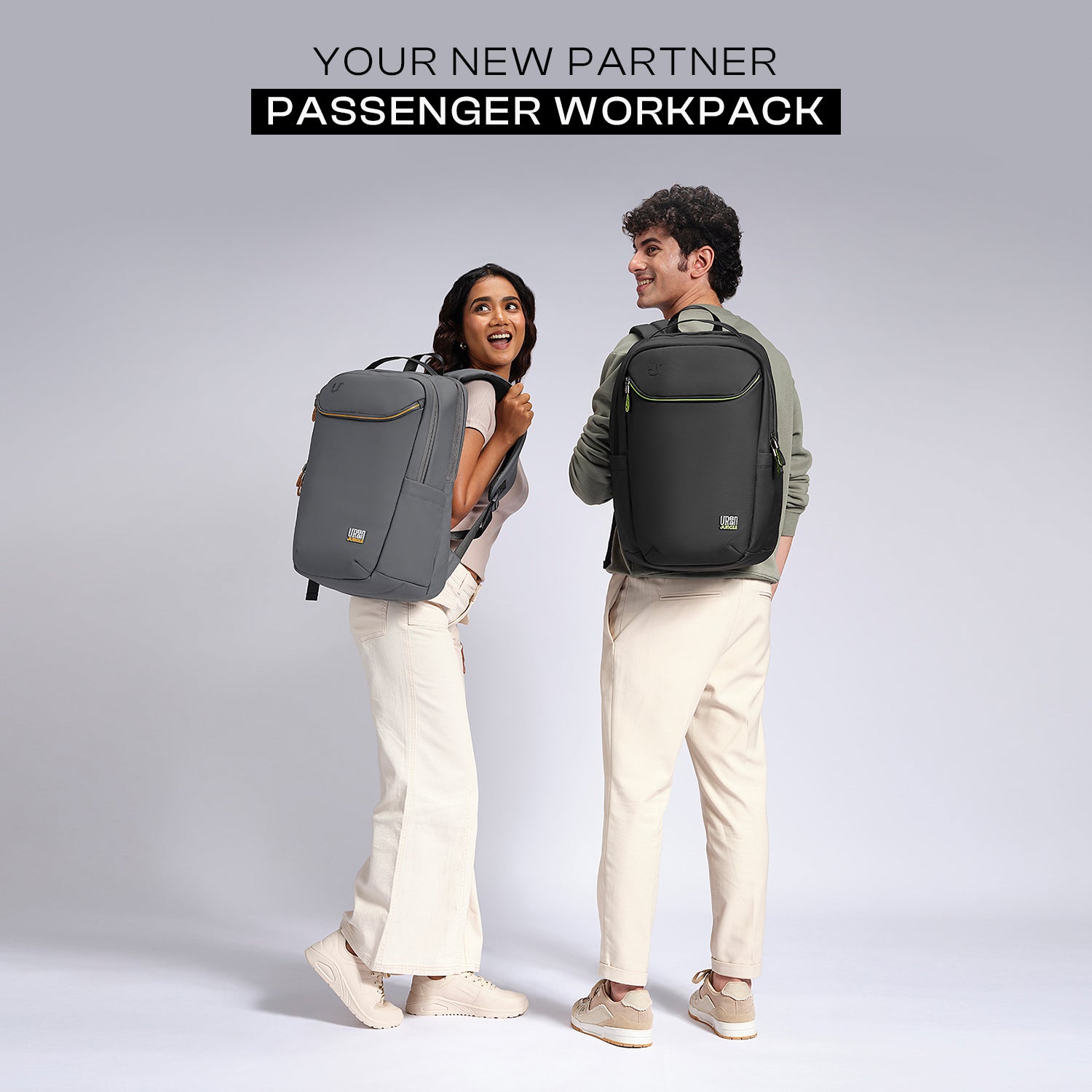 Passenger Workpack by Urban Jungle with Internal Organiser, Water-Resistant Fabric, Laptop Compartment and Trolley Sleeve
