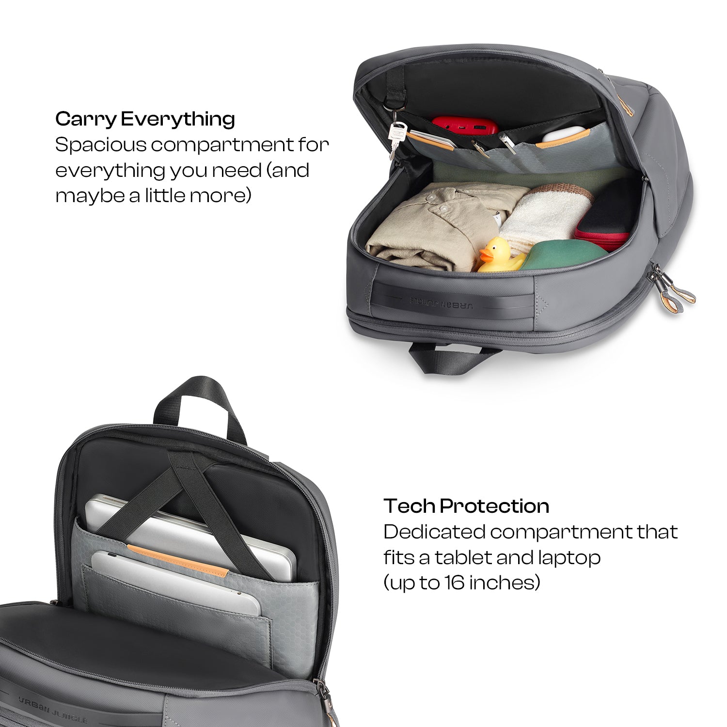 Passenger Workpack by Urban Jungle with Internal Organiser, Water-Resistant Fabric, Laptop Compartment and Trolley Sleeve