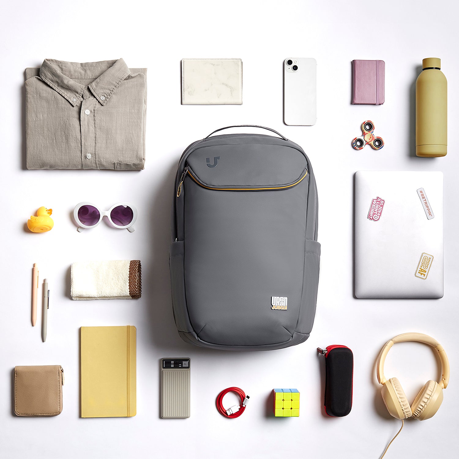 Passenger Workpack by Urban Jungle with Internal Organiser, Water-Resistant Fabric, Laptop Compartment and Trolley Sleeve