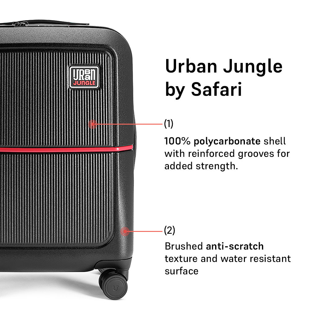 Caliber Hard Luggage Set of 2 (Cabin & Medium) – Carbon Black