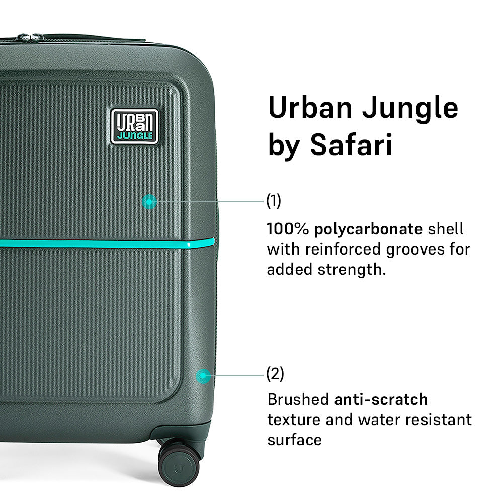 Caliber Hard Luggage Set of 2 (Cabin & Medium) – Forest Green