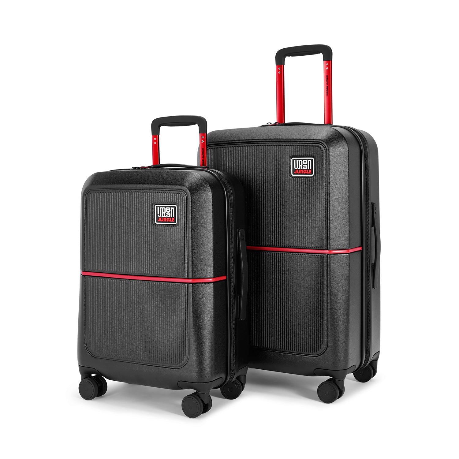 Set of 2 (Cabin & Medium) Hard Luggage – Carbon Black