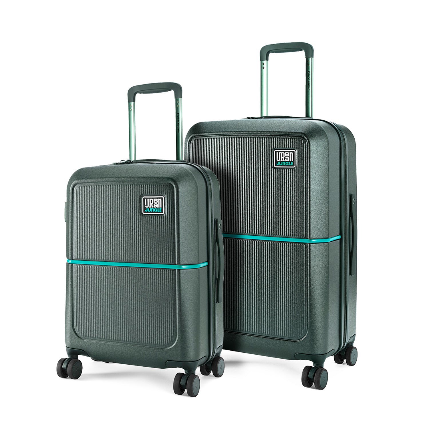 Set of 2 (Cabin & Medium) Hard Luggage – Forest Green