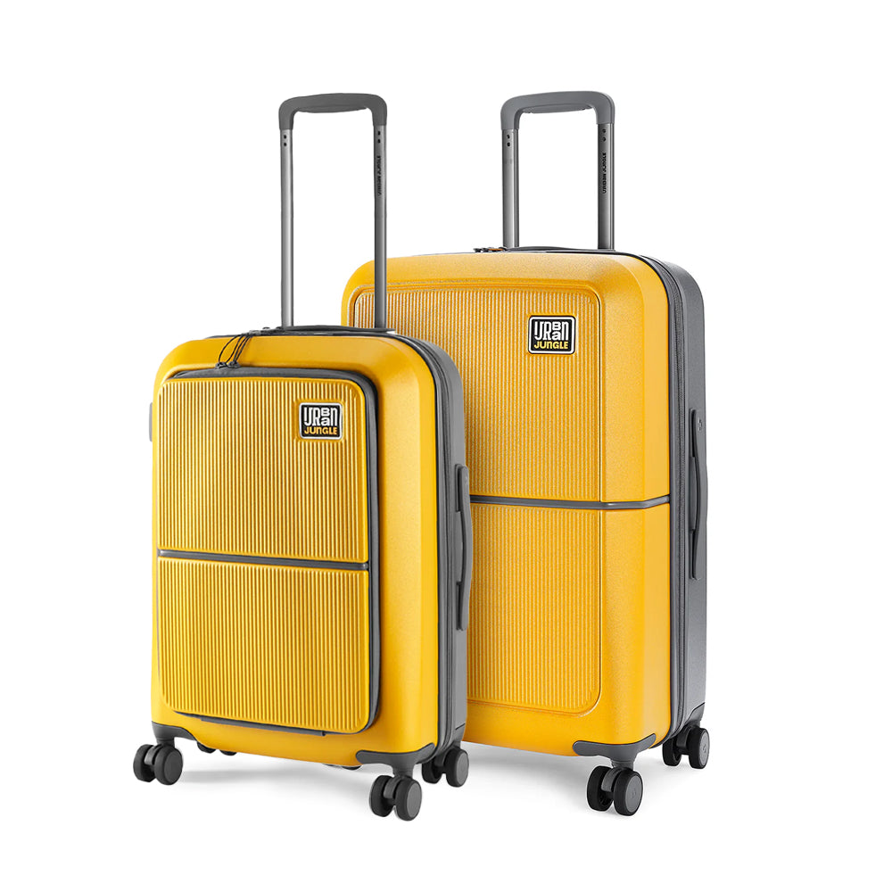 Caliber Hard Luggage - Solstice Yellow - Set of 2 (Front Open Cabin and Medium)