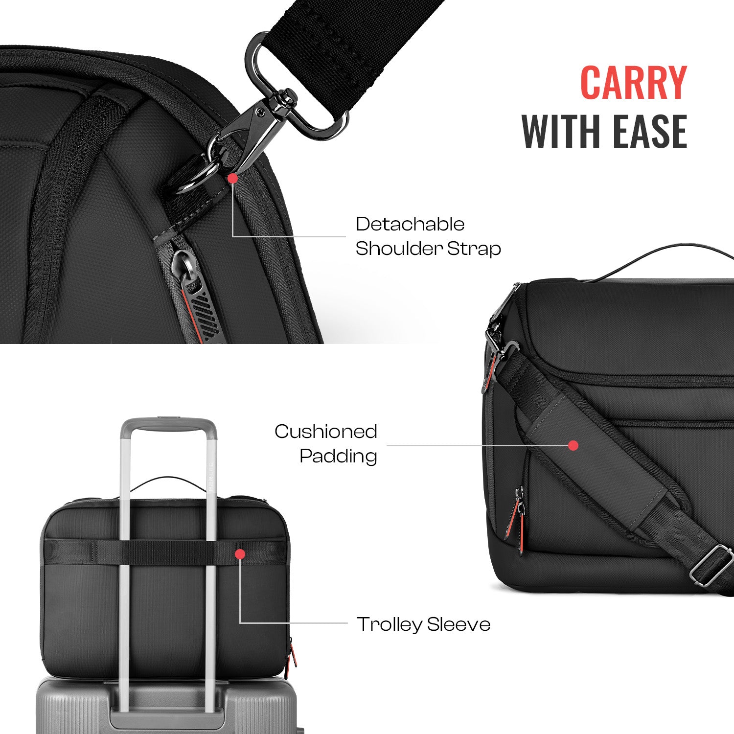 City stride Satchel - Black