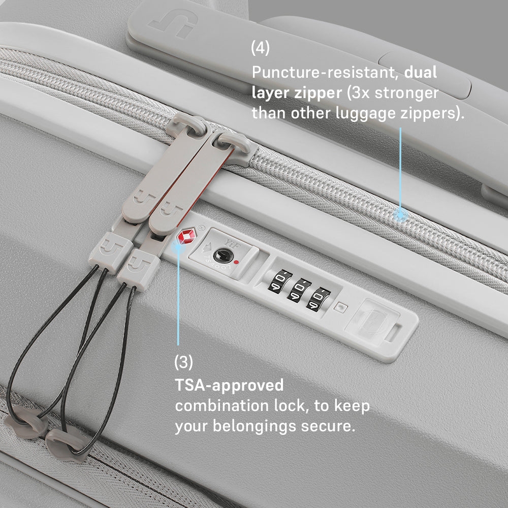 Front Open Cabin Hard Luggage – Cloud White