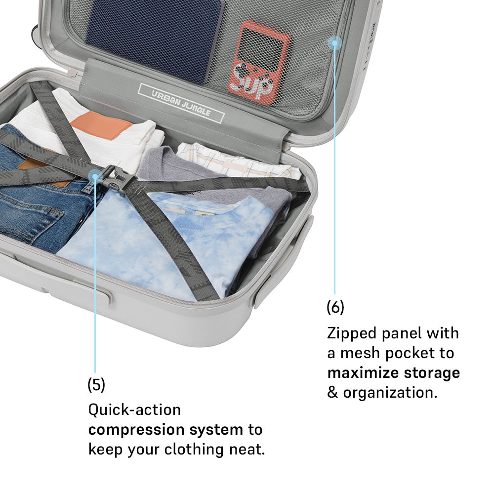 Front Open Cabin Hard Luggage – Cloud White