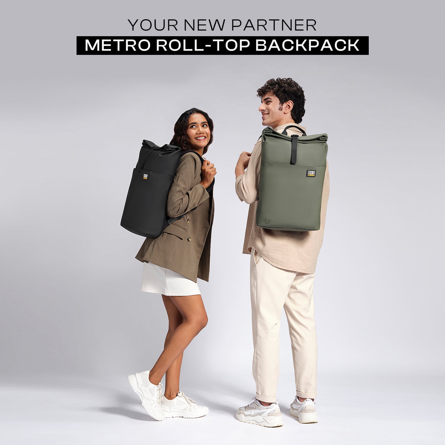 Metro Roll-Top Backpack - Black