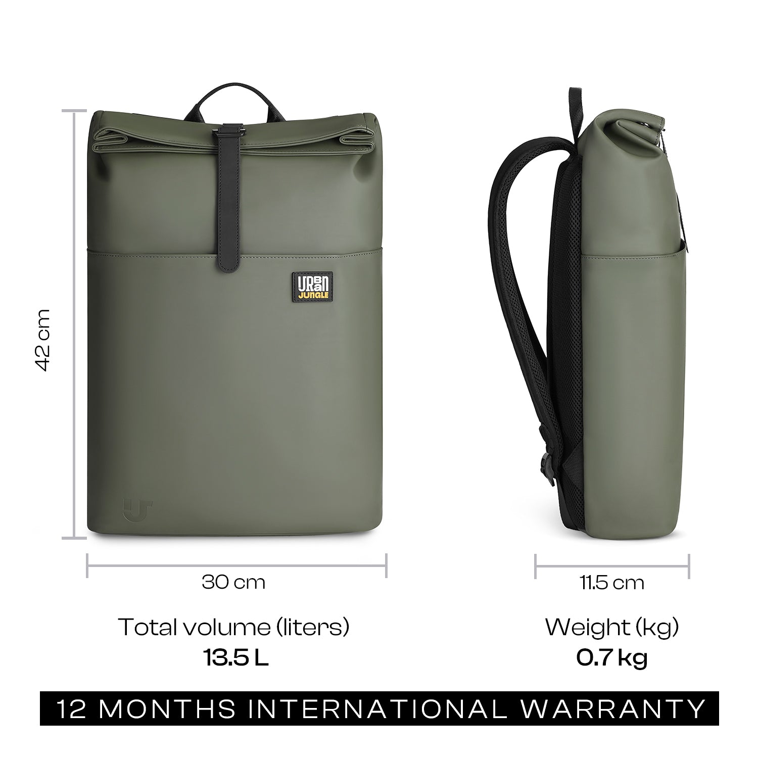Metro Roll-Top Backpack - Olive
