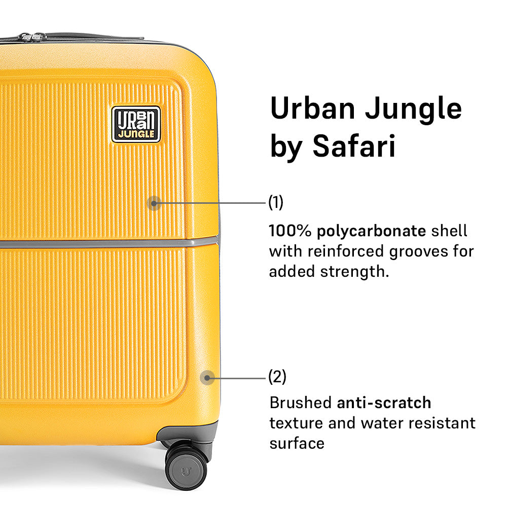 Set of 2 (Cabin & Medium) Hard Luggage – Urban Yellow