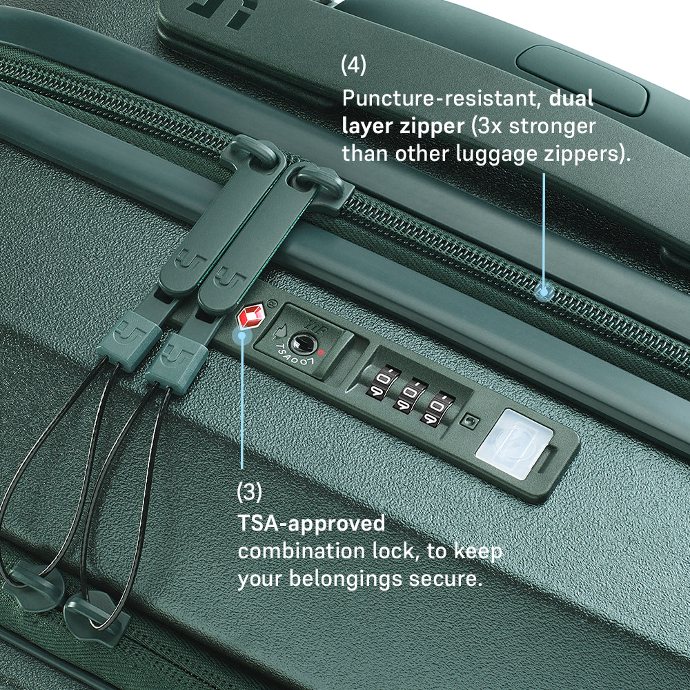 Front Open Cabin Hard Luggage – Spring Dark Green