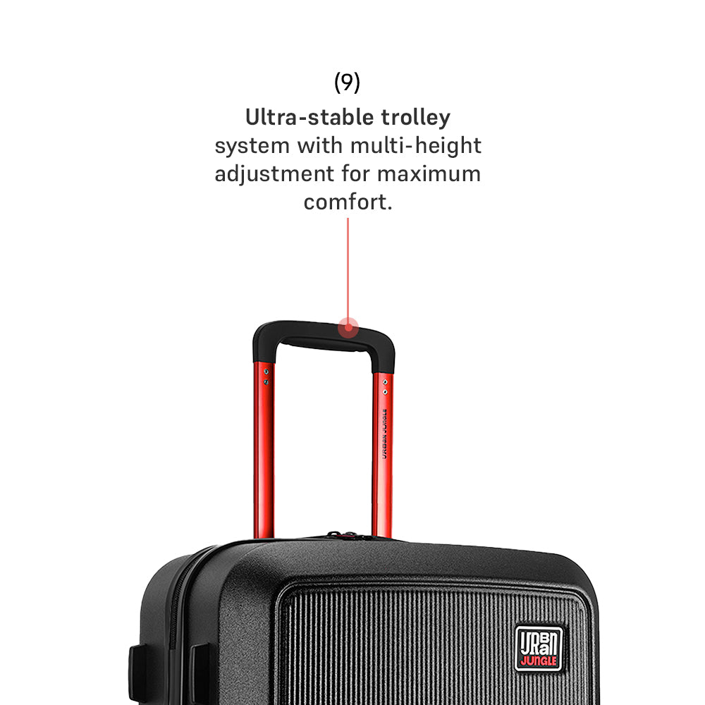 Set of 2 (Cabin & Medium) Hard Luggage – Carbon Black